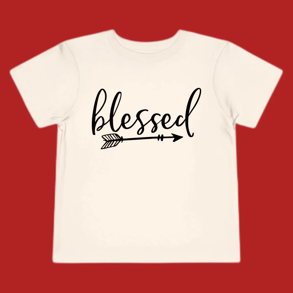 Blessed arrow script design with flowing text and an arrow graphic.