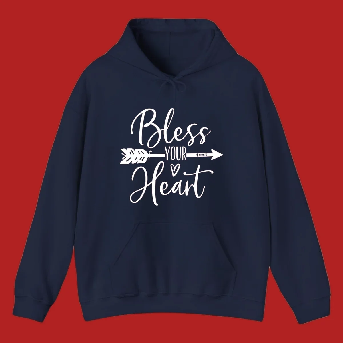 Bless your heart arrow graphic with text, suitable for gift tee.