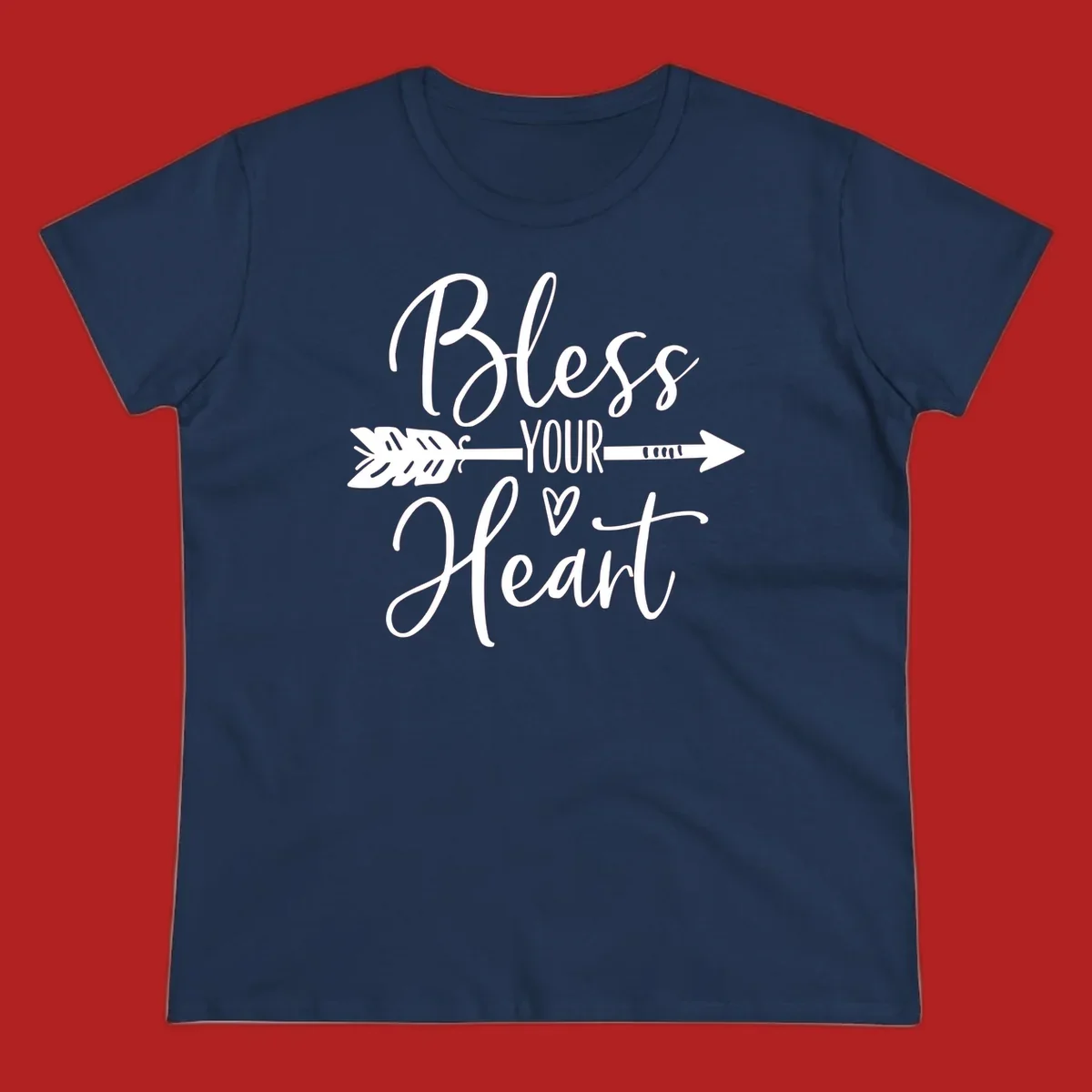 Bless your heart arrow graphic with text, suitable for gift tee.