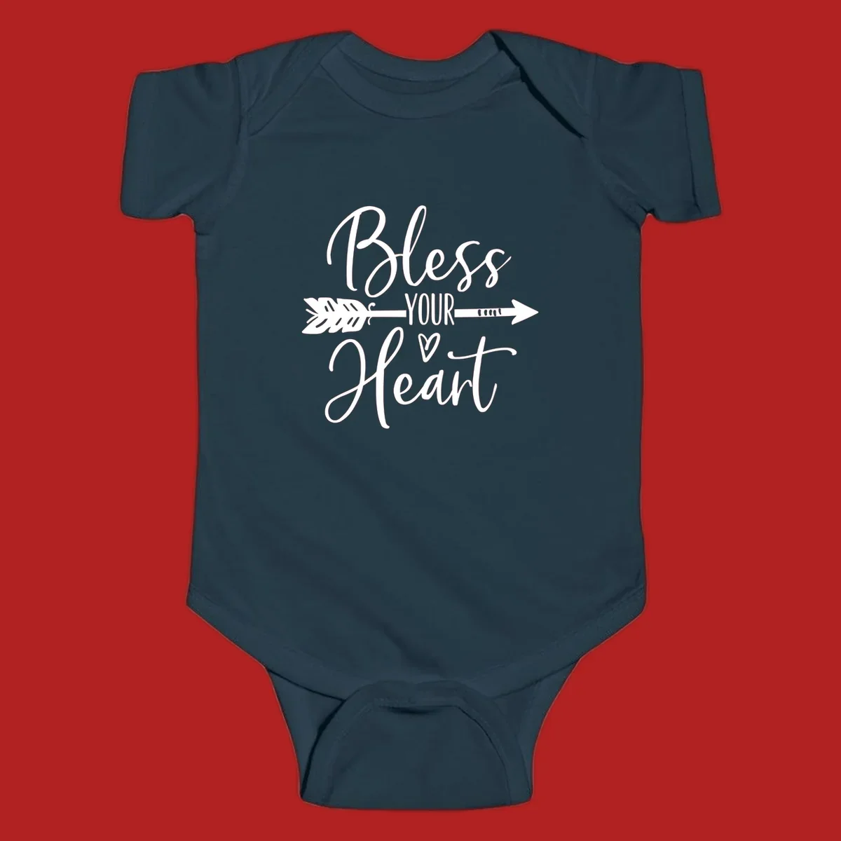 Bless your heart arrow graphic with text, suitable for gift tee.