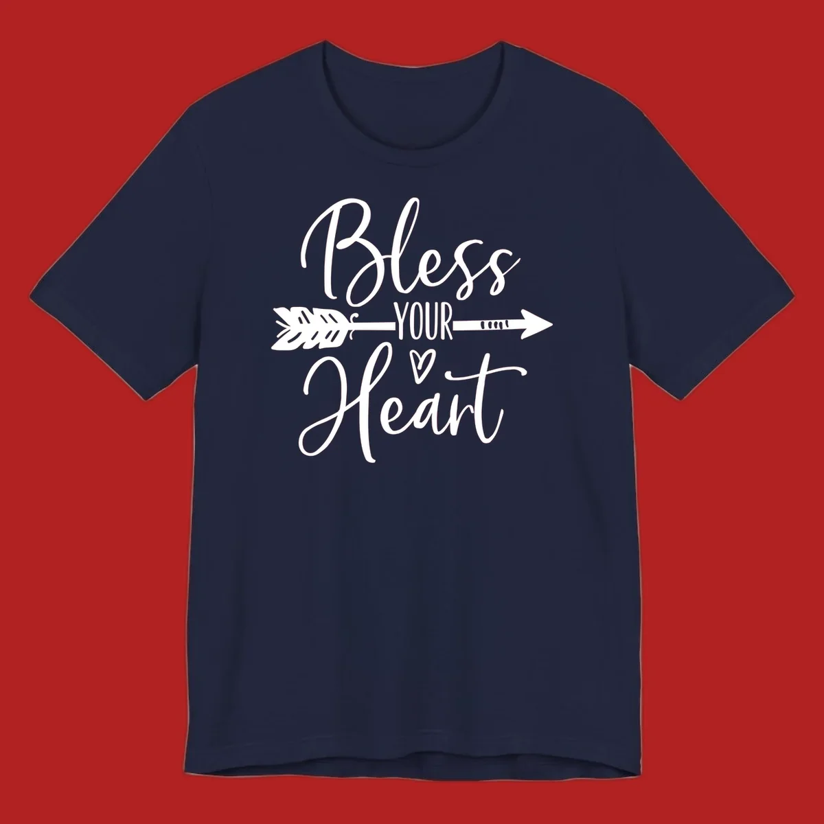 Bless your heart arrow graphic with text, suitable for gift tee.