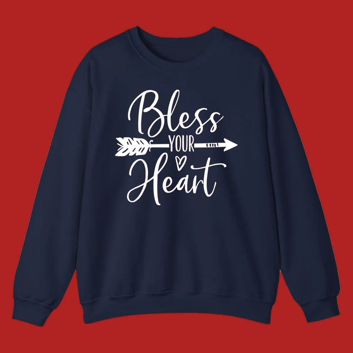 Bless your heart arrow graphic with text, suitable for gift tee.