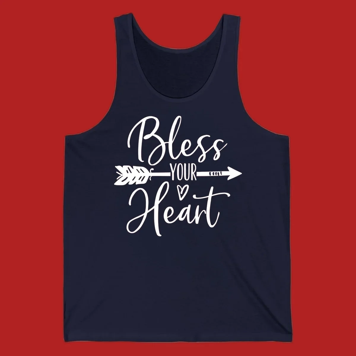 Bless your heart arrow graphic with text, suitable for gift tee.