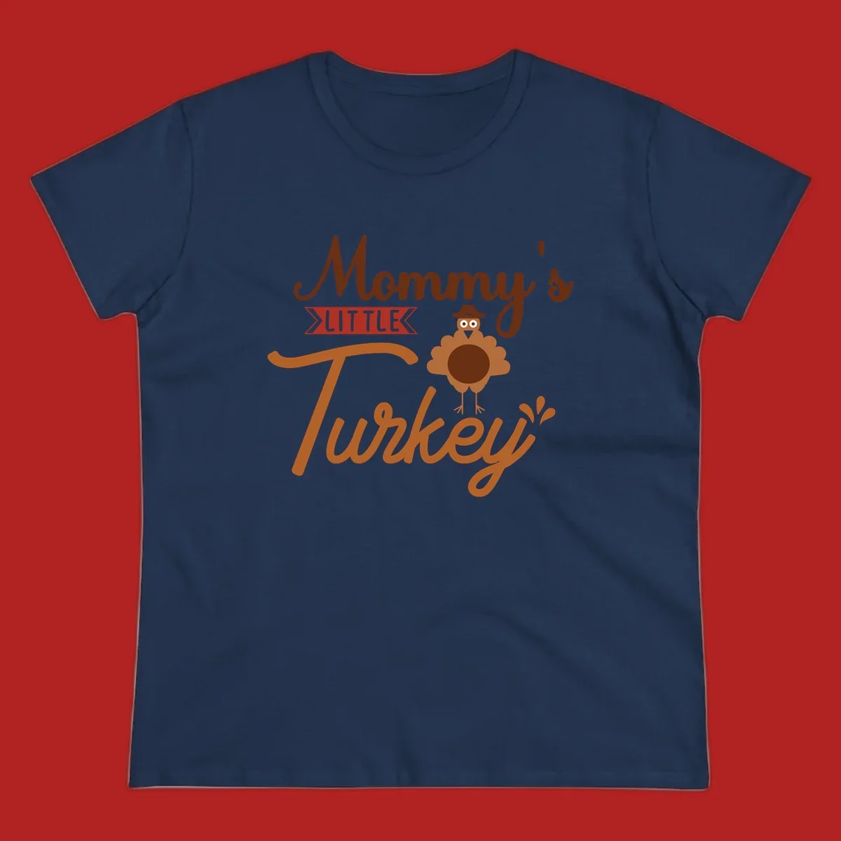 Mommy's Little Turkey Thanksgiving graphic with a cartoon turkey and playful text.