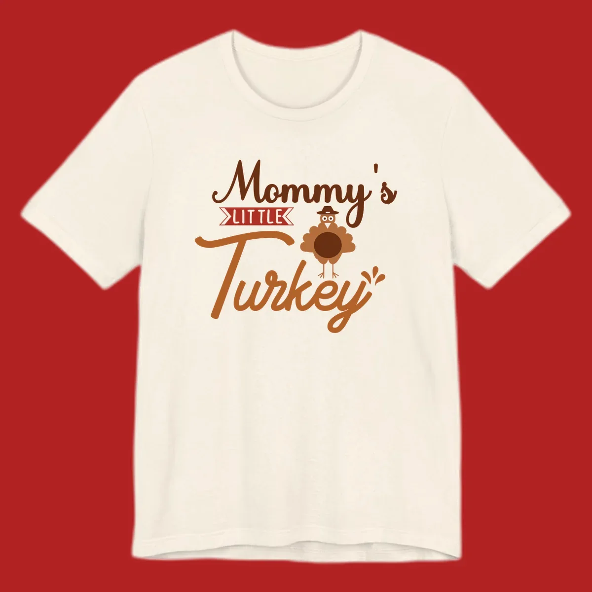 Mommy's Little Turkey Thanksgiving graphic with a cartoon turkey and playful text.