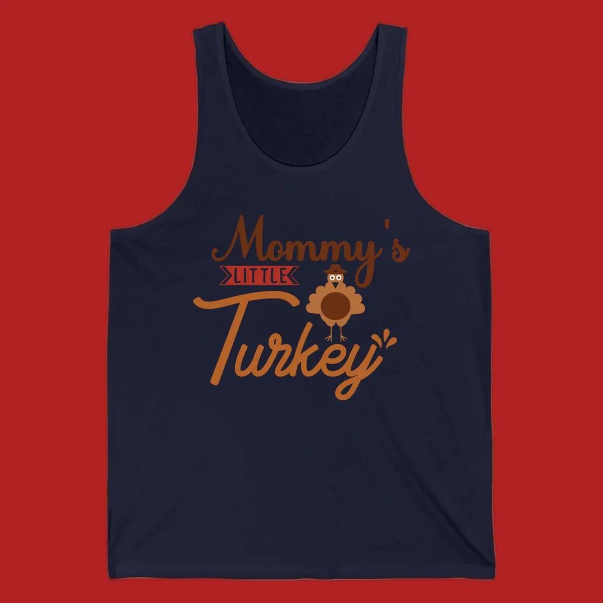 Mommy's Little Turkey Thanksgiving graphic with a cartoon turkey and playful text.