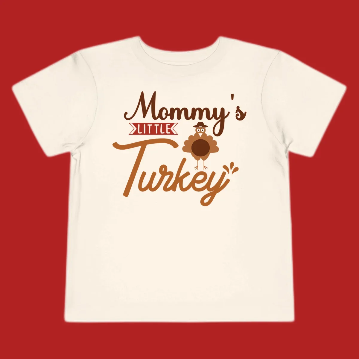 Mommy's Little Turkey Thanksgiving graphic with a cartoon turkey and playful text.