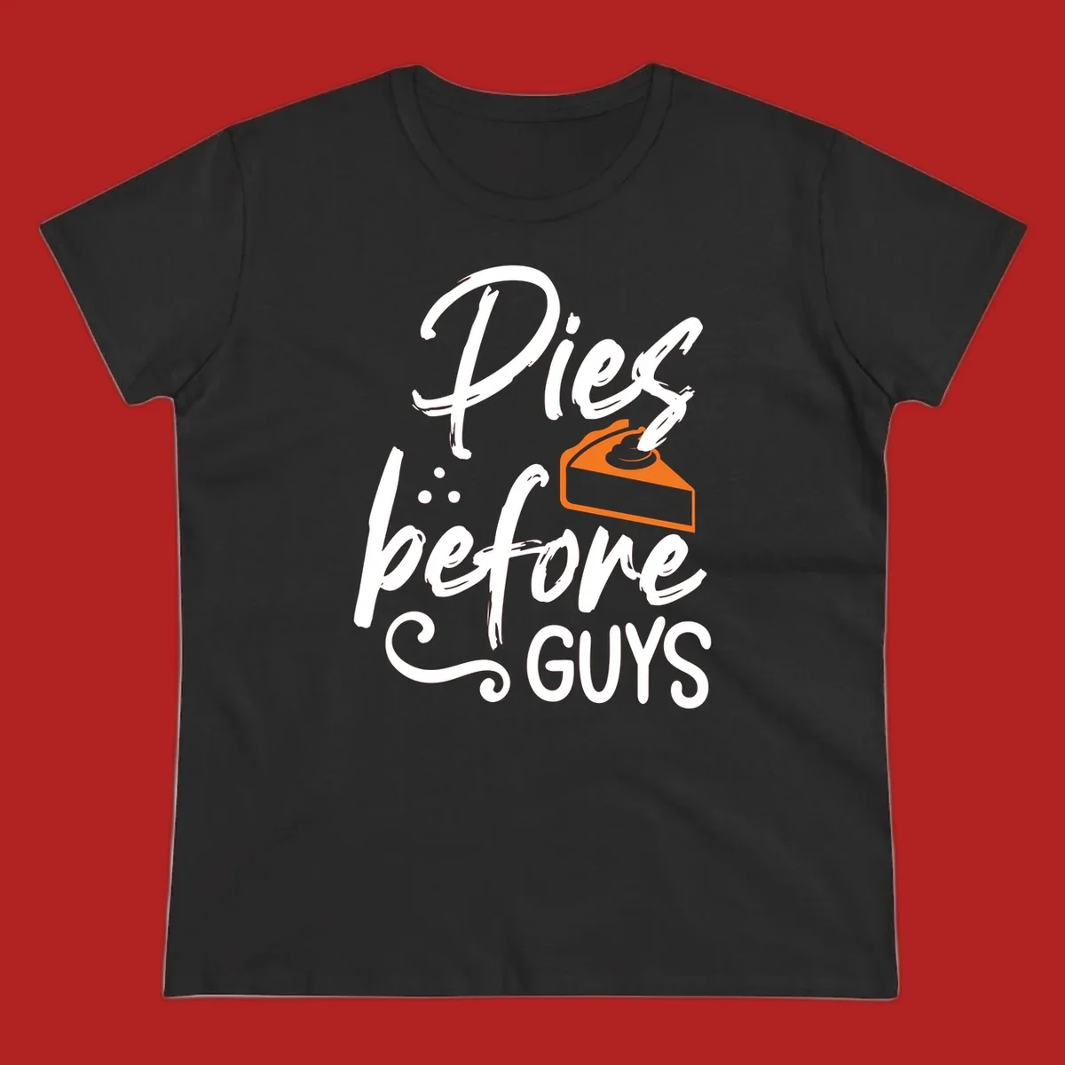 Pies before GUYS typography with a slice of pie illustration.