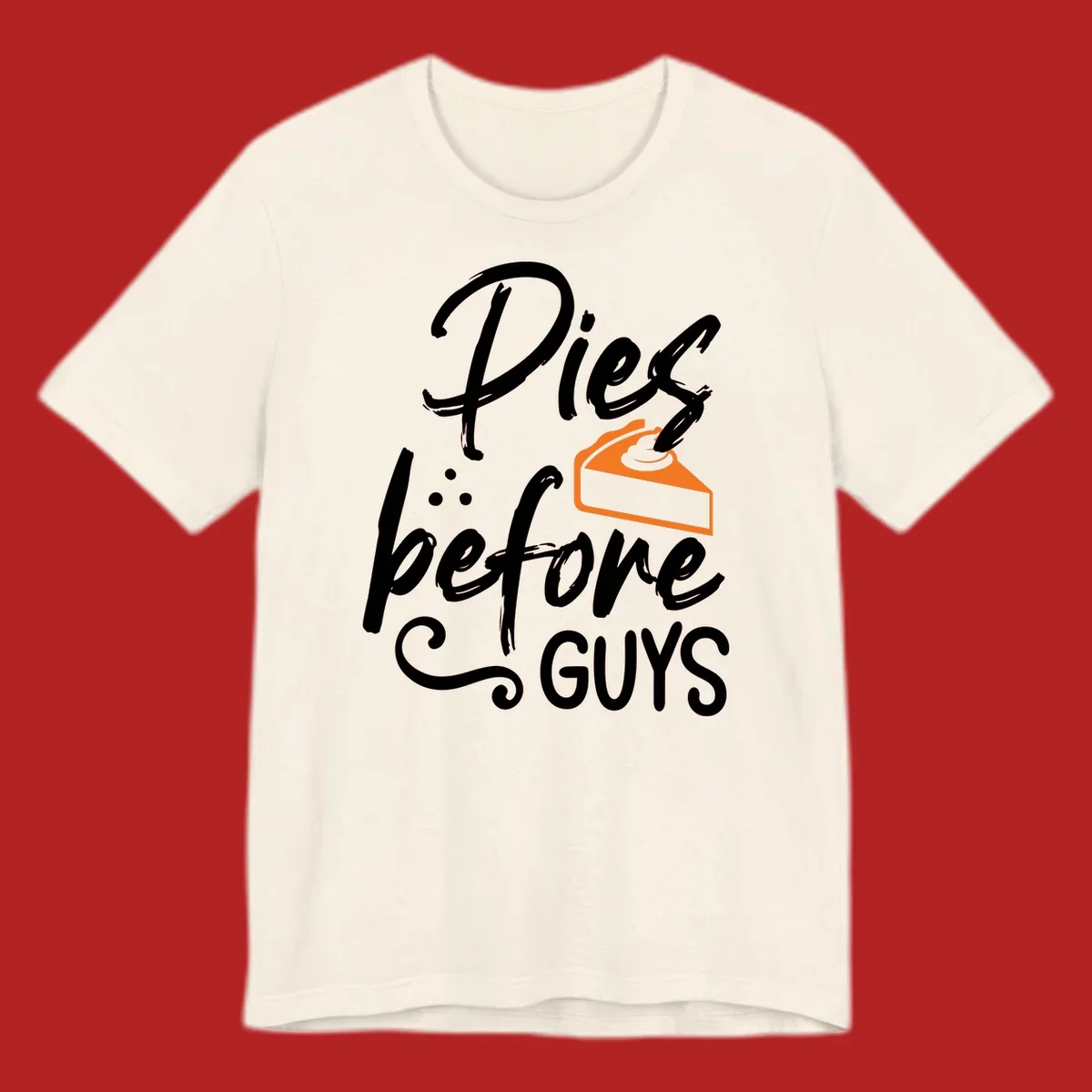 Pies before GUYS typography with a slice of pie illustration.