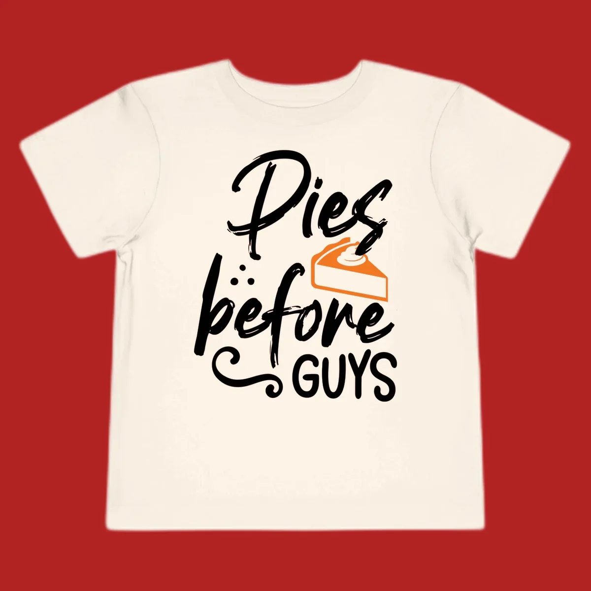 Pies before GUYS typography with a slice of pie illustration.