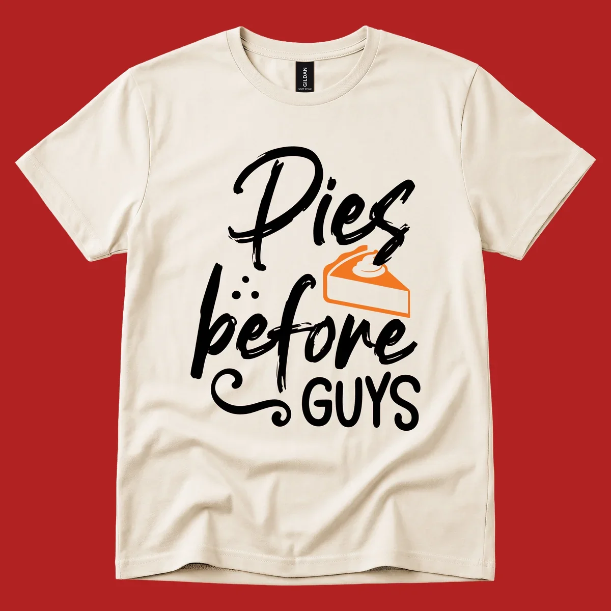 Pies before GUYS typography with a slice of pie illustration.