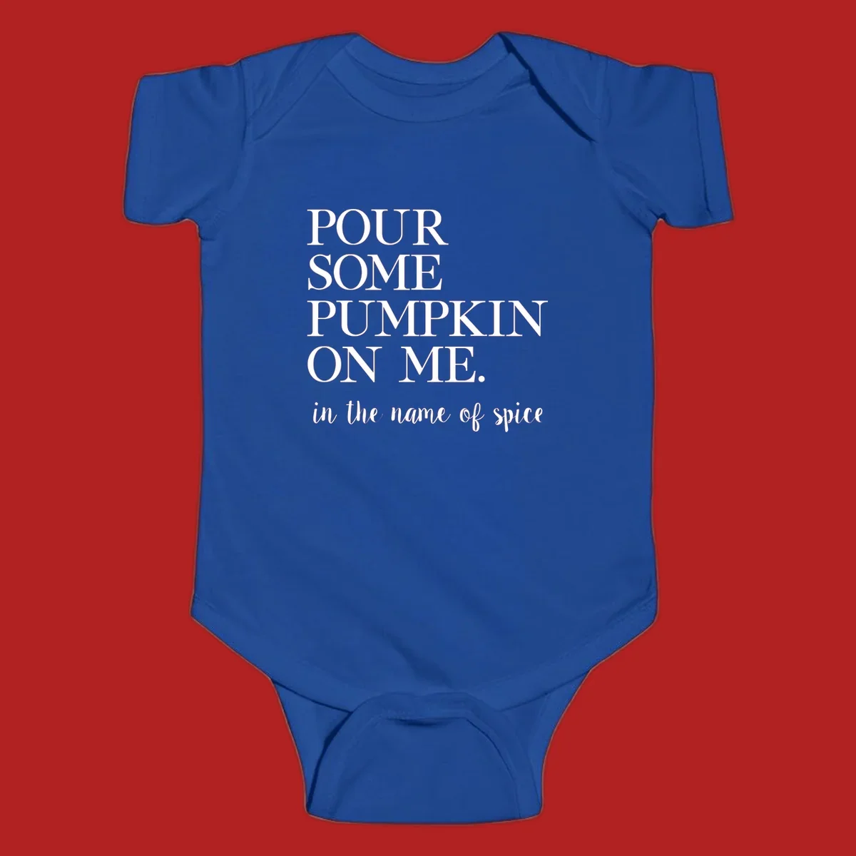 Pumpkin spice phrase in white text on black and white backgrounds.