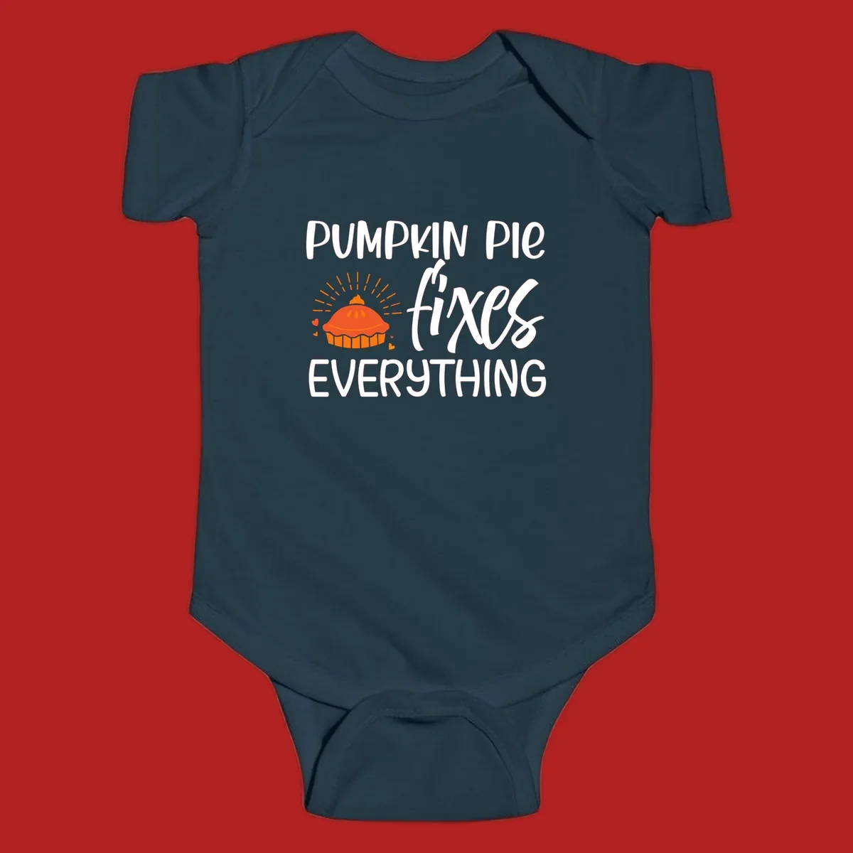 Pumpkin pie fixes everything text and illustration