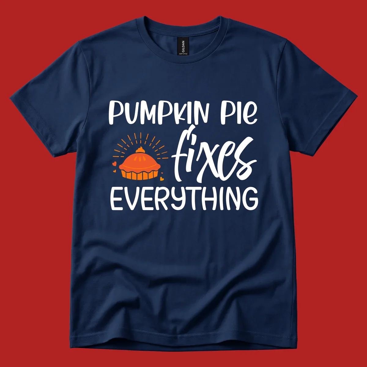 Pumpkin pie fixes everything text and illustration