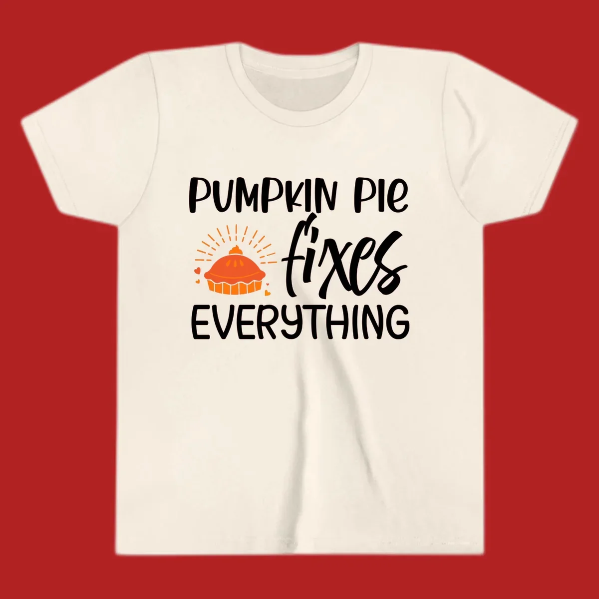 Pumpkin pie fixes everything text and illustration
