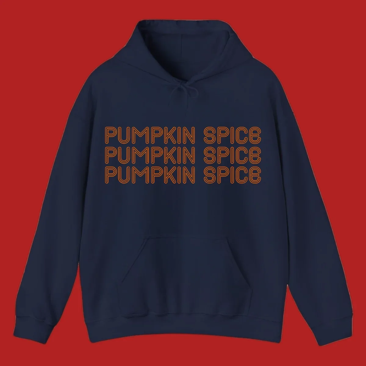 Orange "Pumpkin Spice" text pattern on dark and light backgrounds.