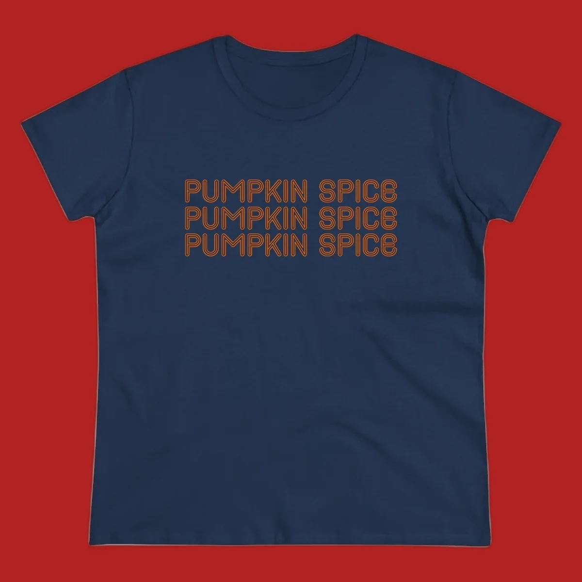 Orange "Pumpkin Spice" text pattern on dark and light backgrounds.