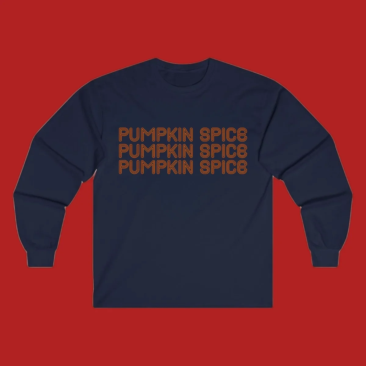 Orange "Pumpkin Spice" text pattern on dark and light backgrounds.