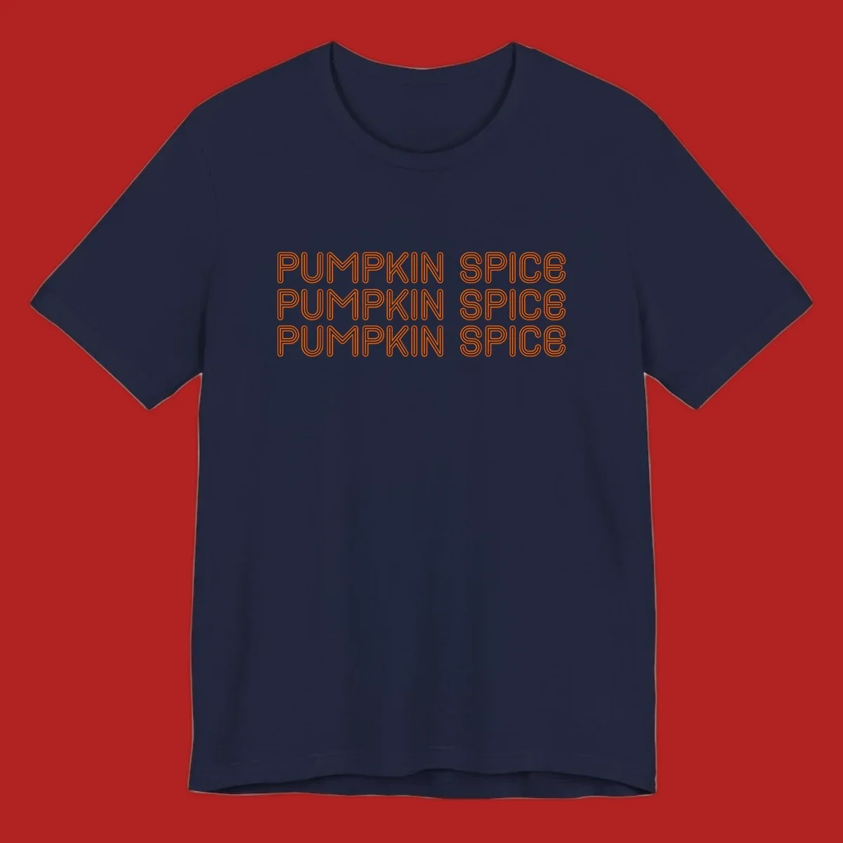 Orange "Pumpkin Spice" text pattern on dark and light backgrounds.