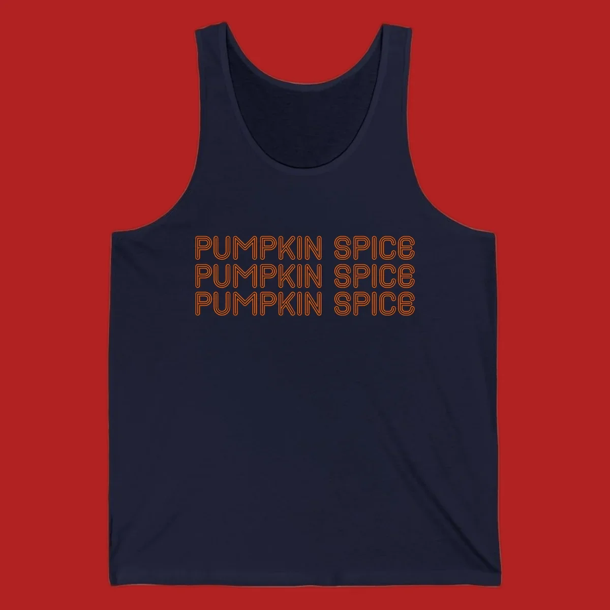 Orange "Pumpkin Spice" text pattern on dark and light backgrounds.