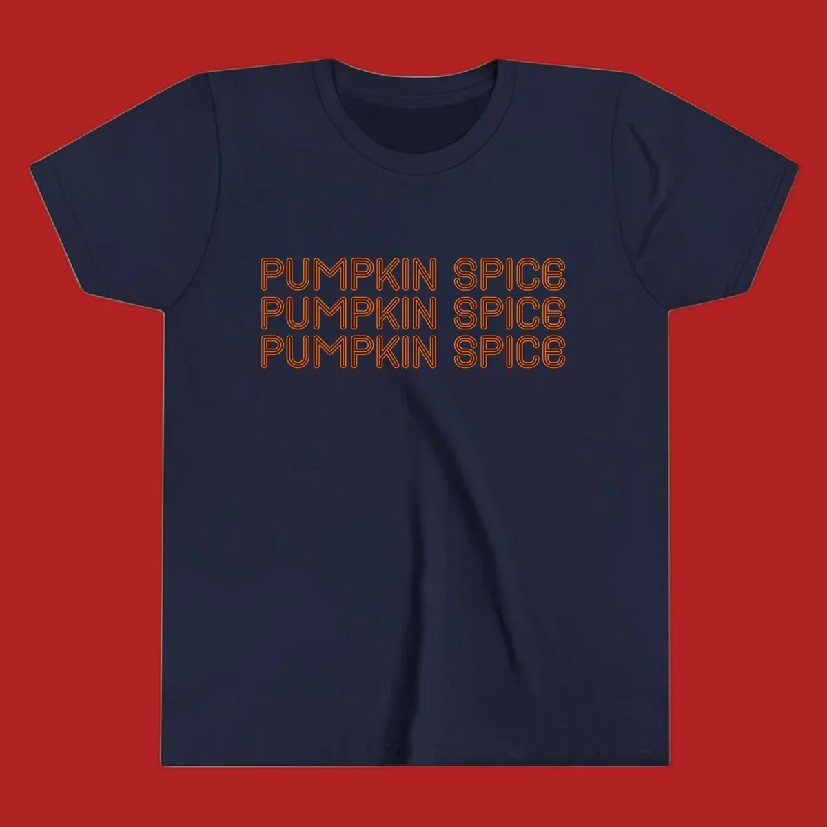 Orange "Pumpkin Spice" text pattern on dark and light backgrounds.