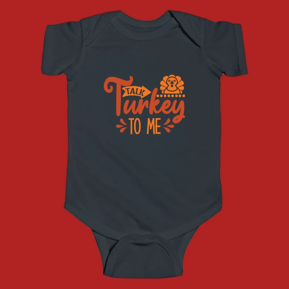 Talk Turkey To Me Thanksgiving graphic with turkey and arrow illustration
