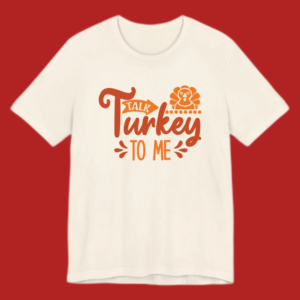 Talk Turkey To Me Thanksgiving graphic with turkey and arrow illustration