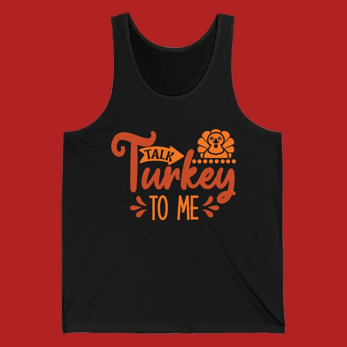 Talk Turkey To Me Thanksgiving graphic with turkey and arrow illustration