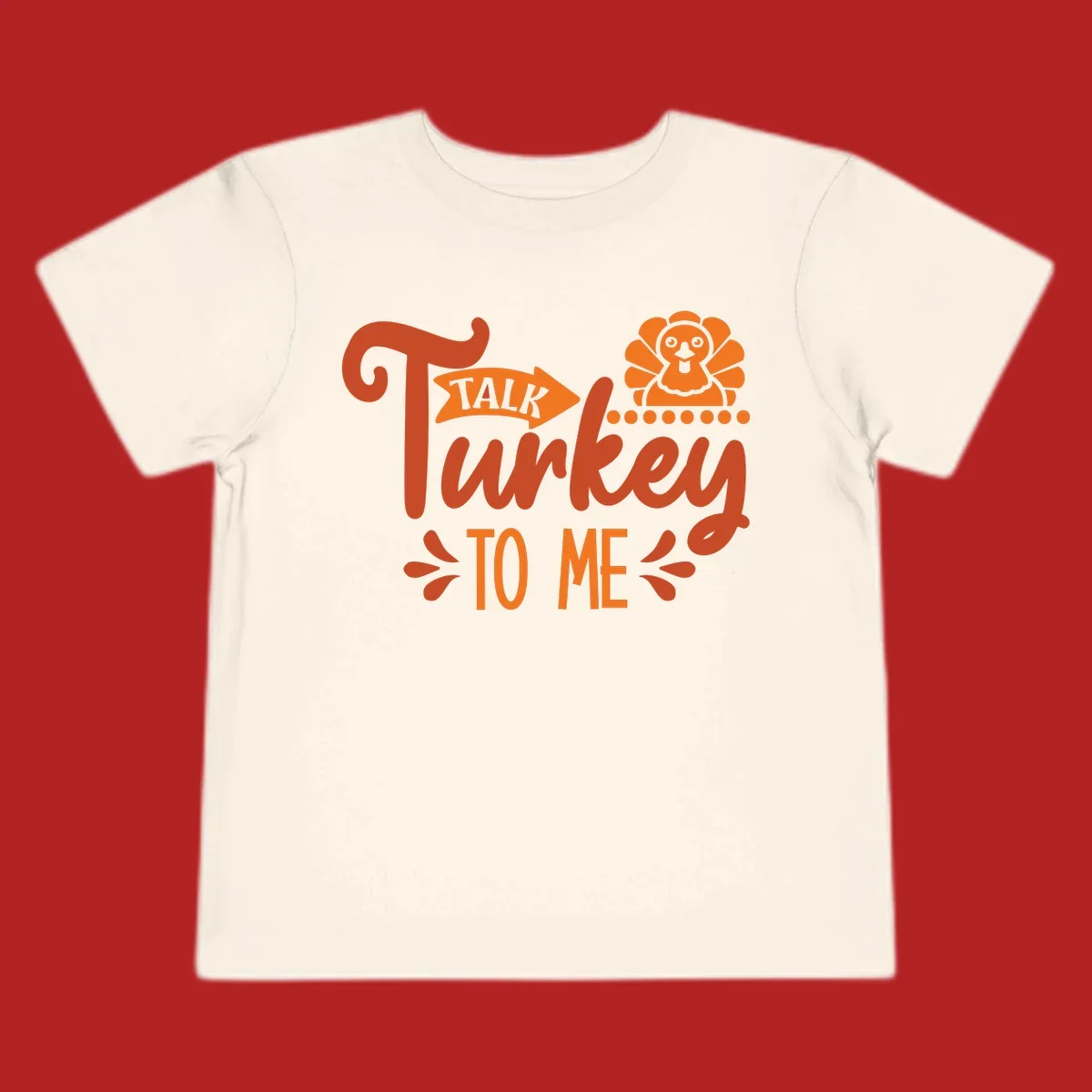 Talk Turkey To Me Thanksgiving graphic with turkey and arrow illustration