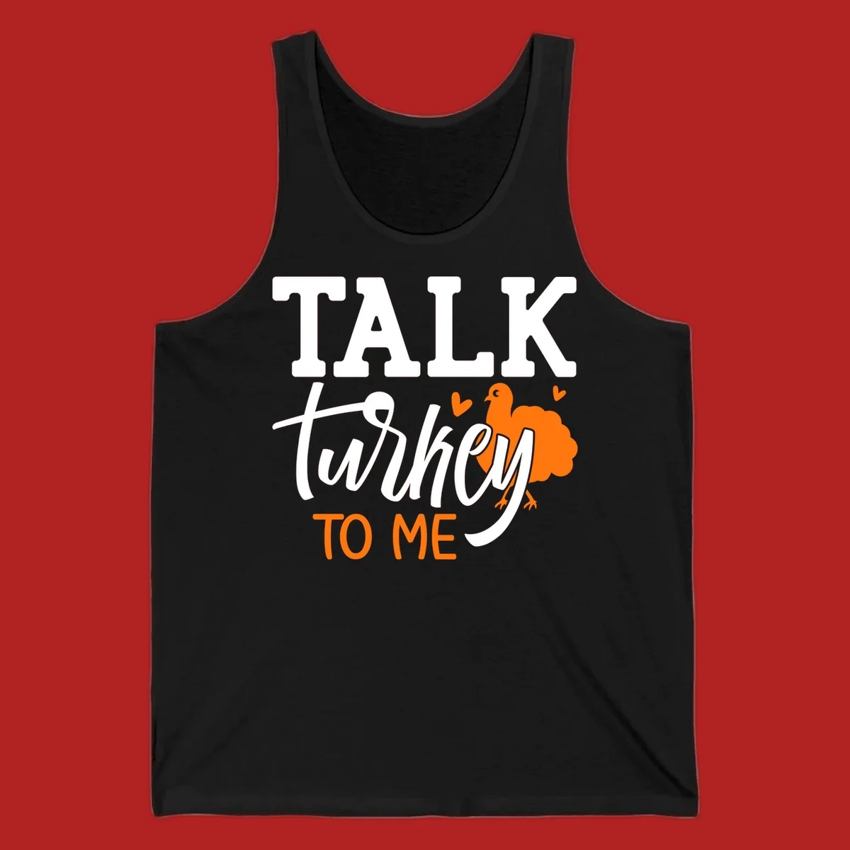 Talk turkey to me Thanksgiving phrase with turkey illustration.