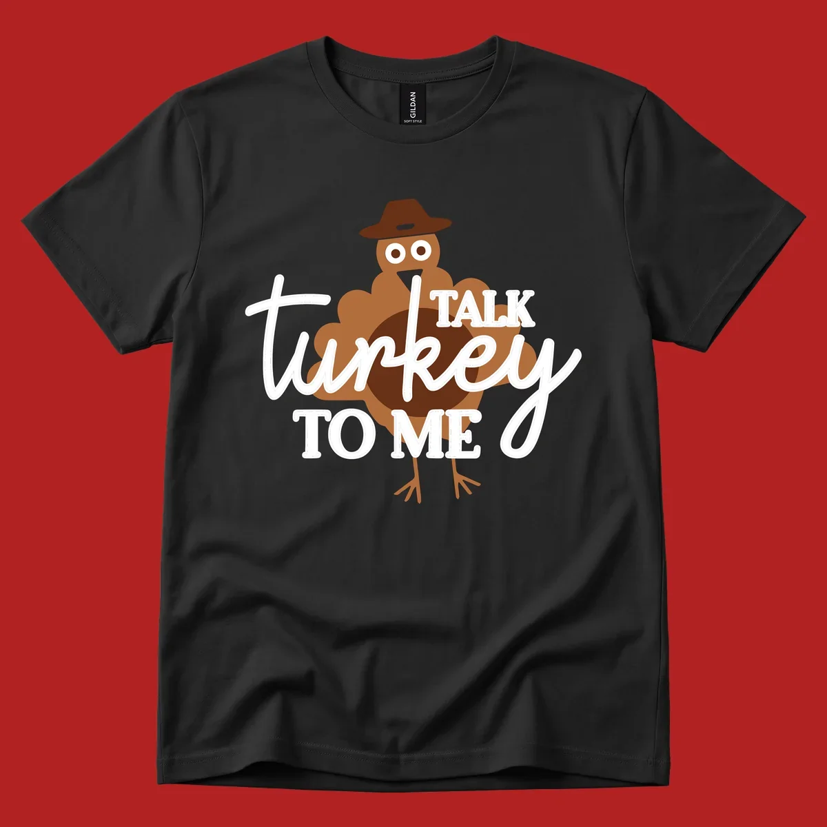 Talk turkey to me thanksgiving turkey illustration with text