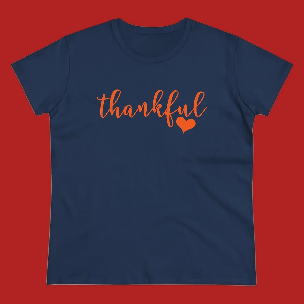 Orange script text 'thankful' with a heart accent, thankful-heart-script.