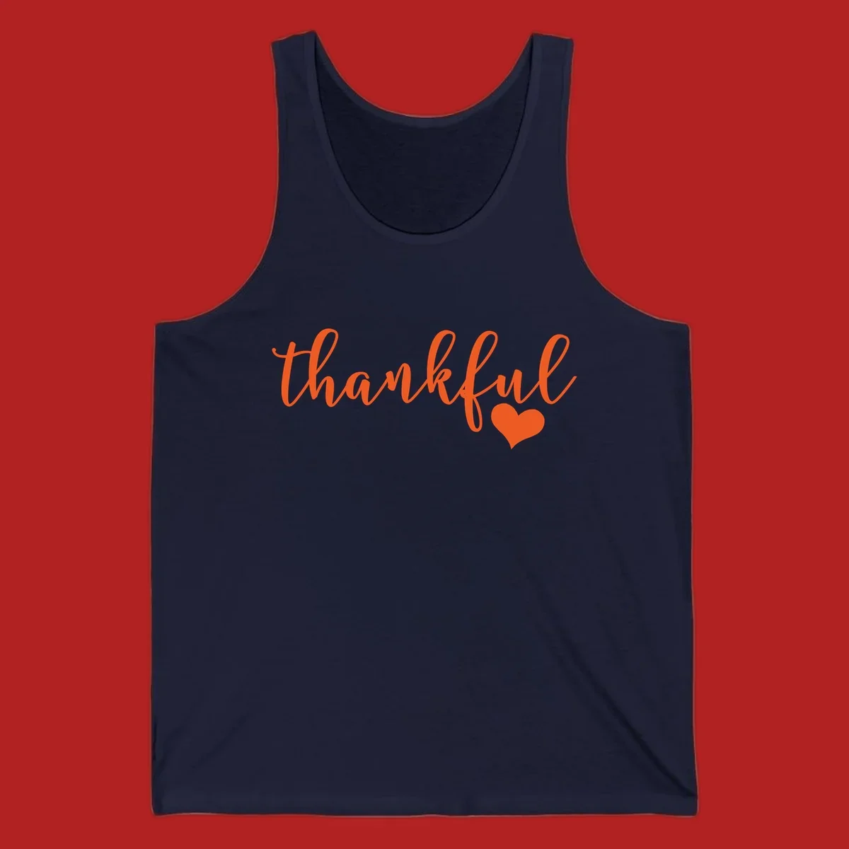 Orange script text 'thankful' with a heart accent, thankful-heart-script.