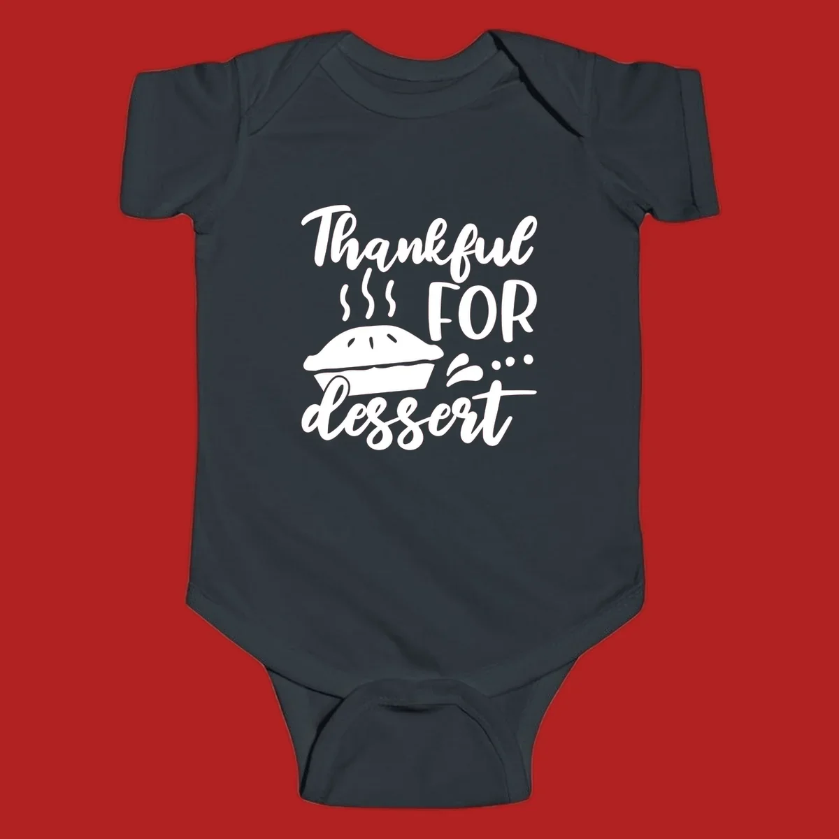 Thankful for dessert pie graphic with steam.