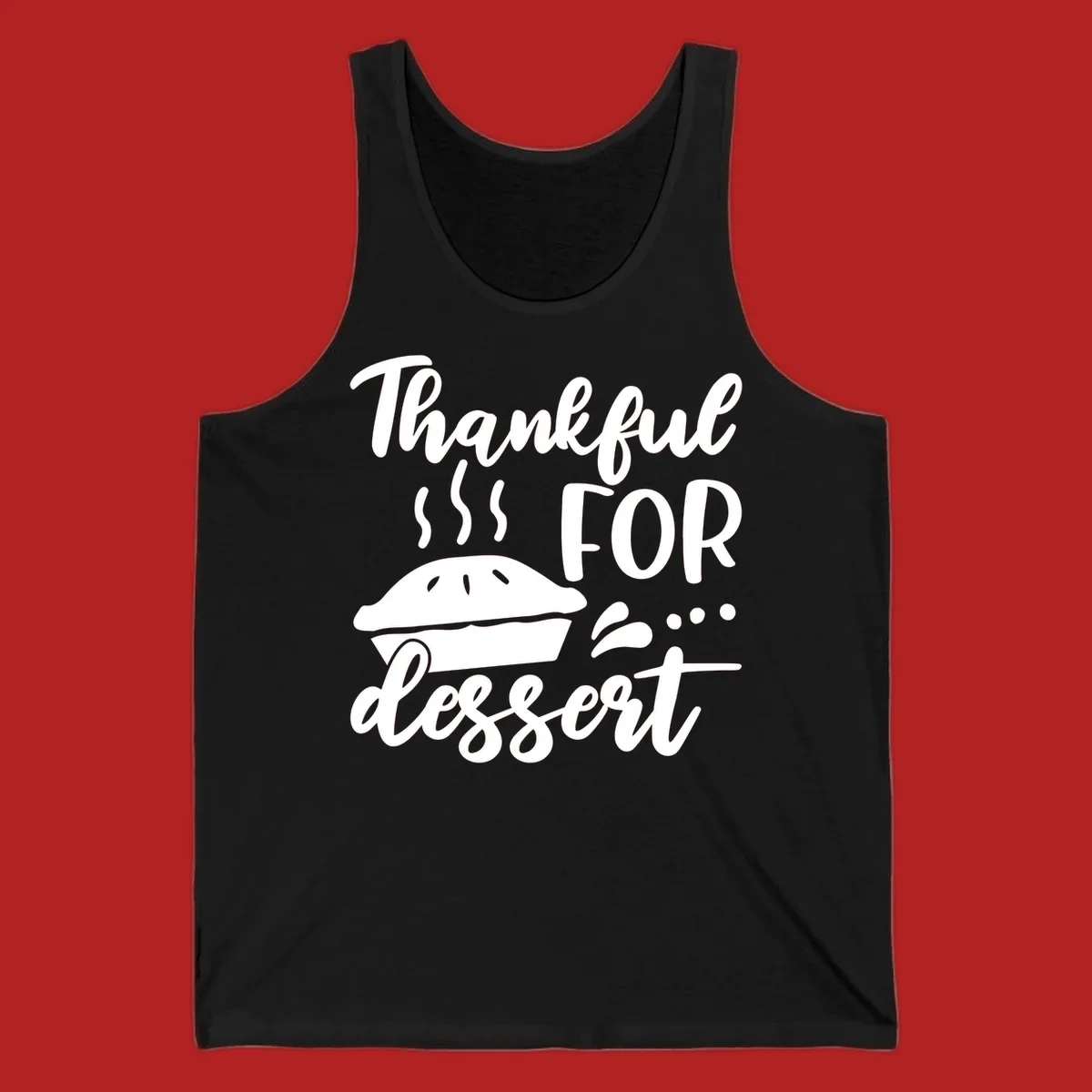 Thankful for dessert pie graphic with steam.