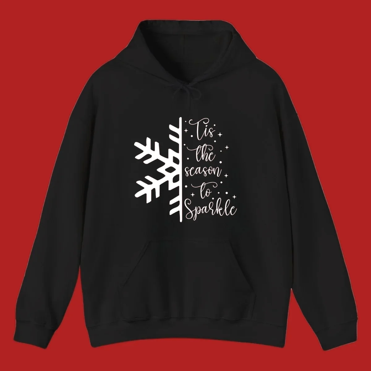 Tis the season to Sparkle phrase with snowflake and stars