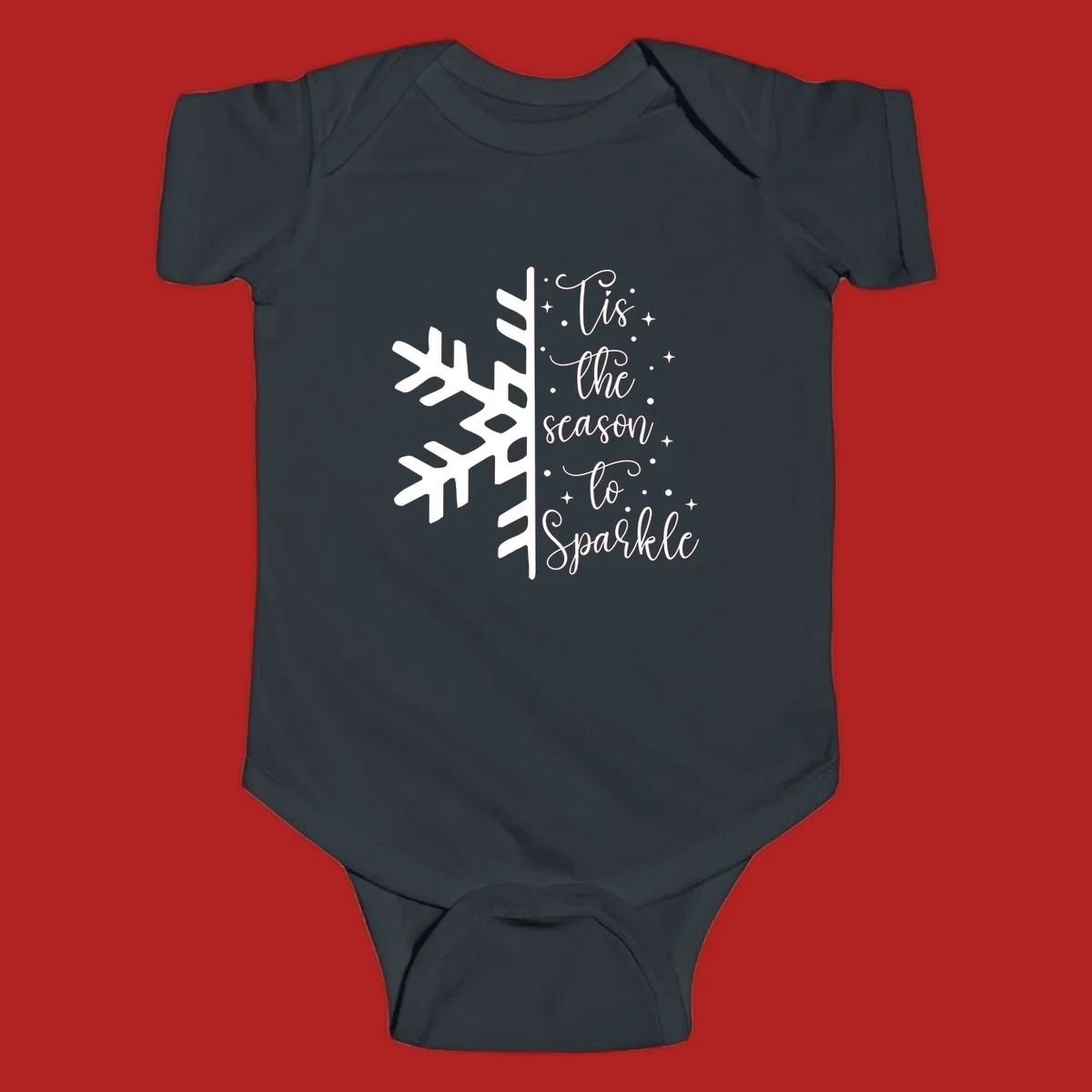Tis the season to Sparkle phrase with snowflake and stars