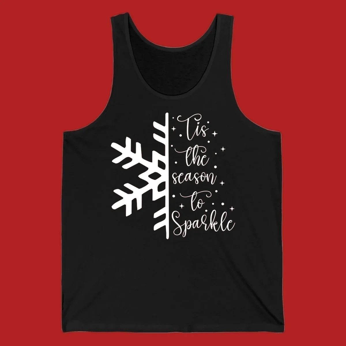 Tis the season to Sparkle phrase with snowflake and stars