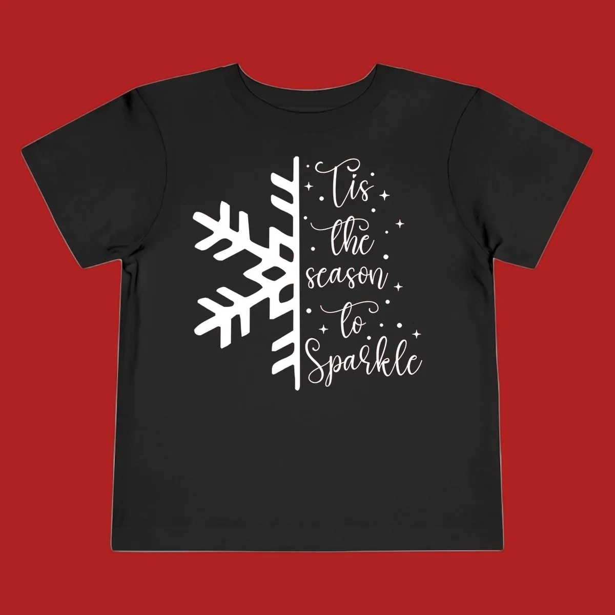 Tis the season to Sparkle phrase with snowflake and stars