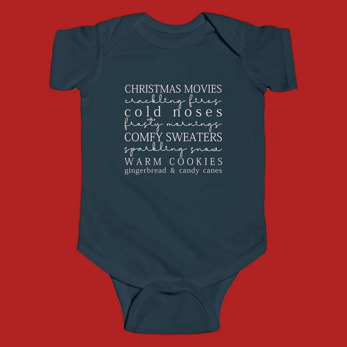 Christmas cozy vibes word art with phrases like "Christmas Movies" and "Warm Cookies".