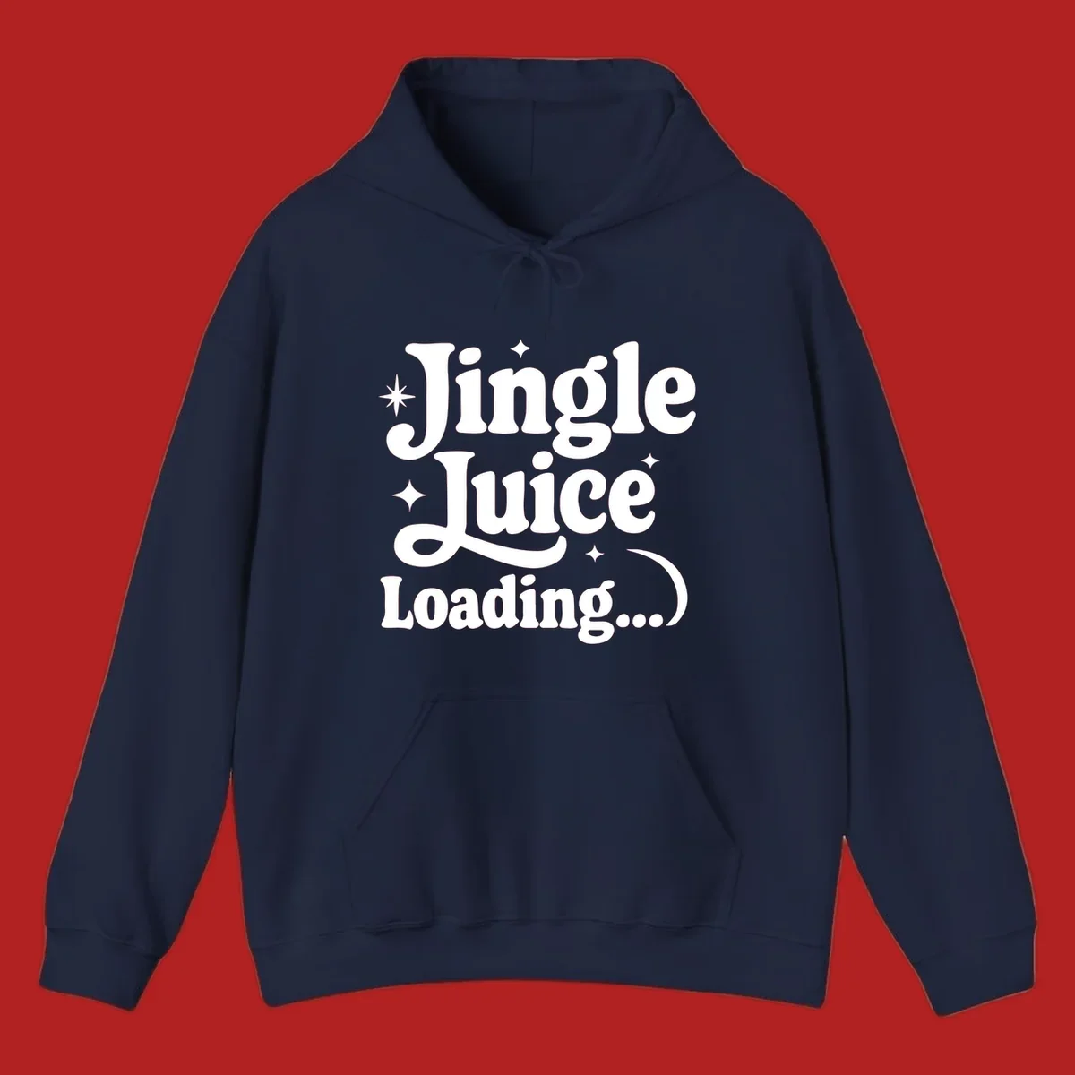 Jingle Juice Loading text with stars in a retro font.