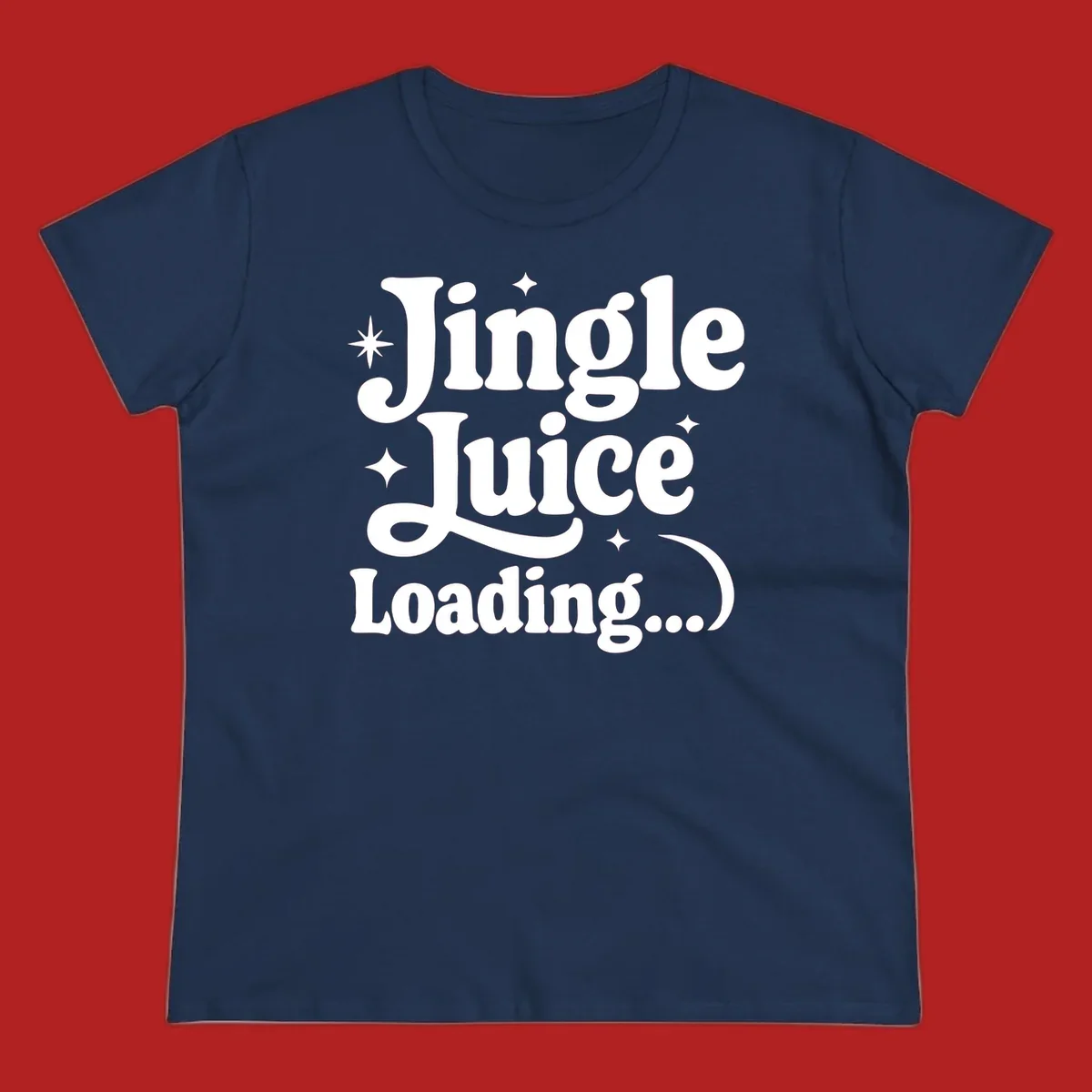 Jingle Juice Loading text with stars in a retro font.