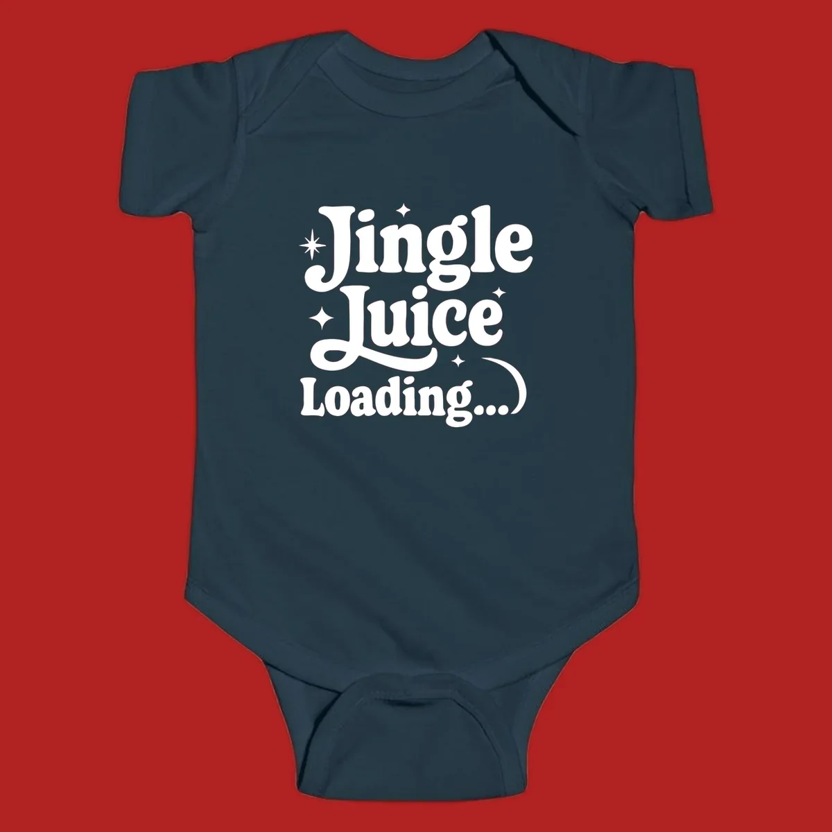 Jingle Juice Loading text with stars in a retro font.