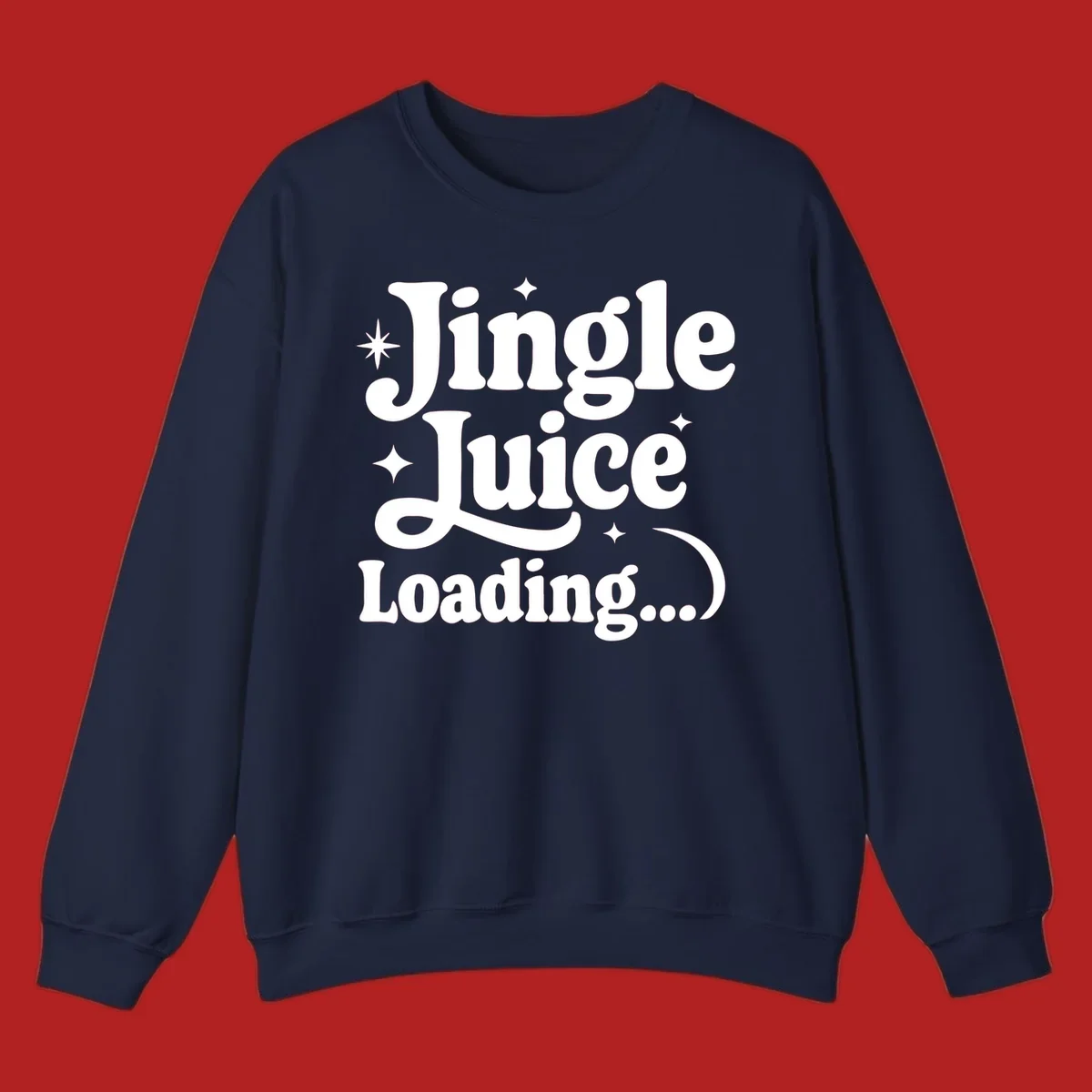 Jingle Juice Loading text with stars in a retro font.