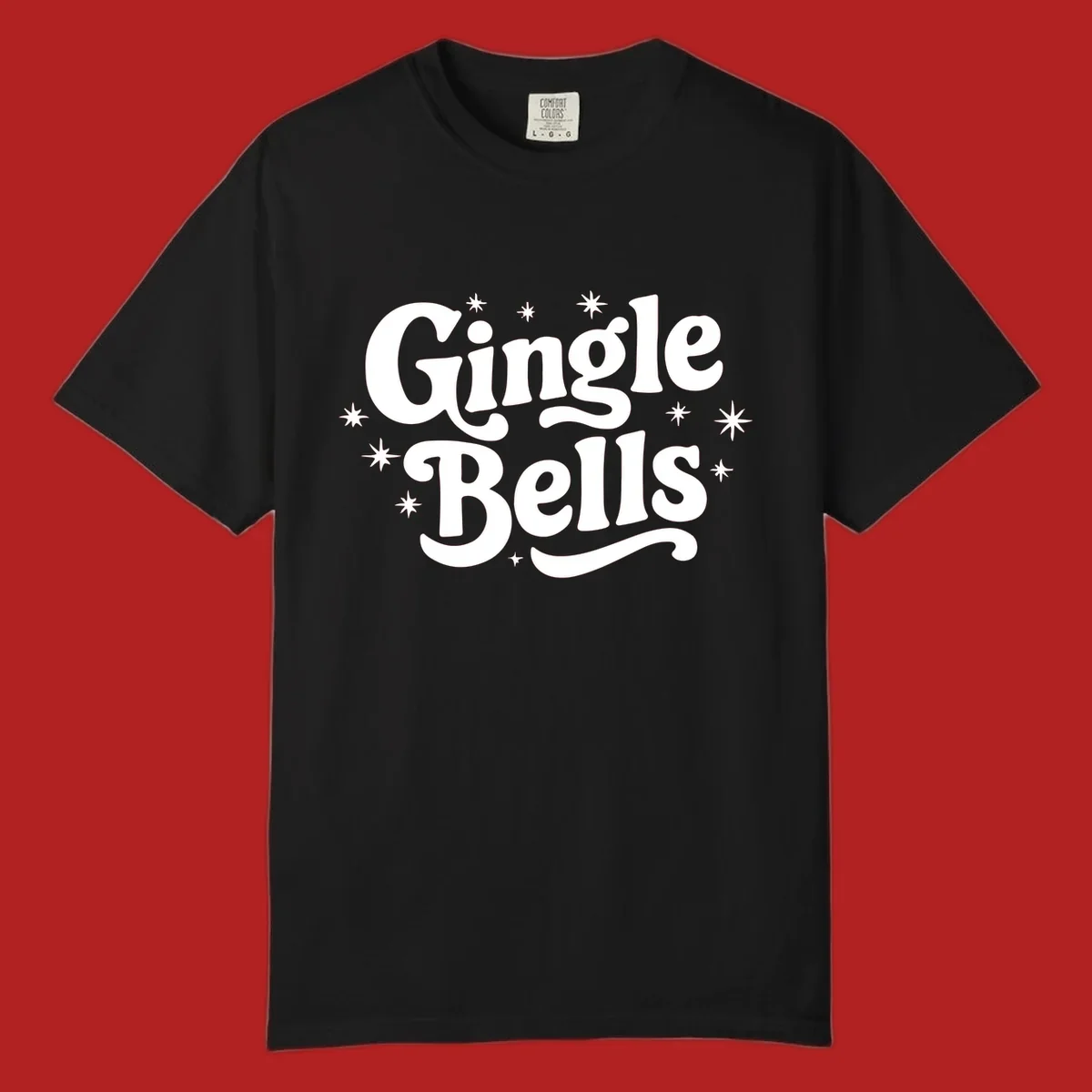 Jingle Bells holiday text with stars