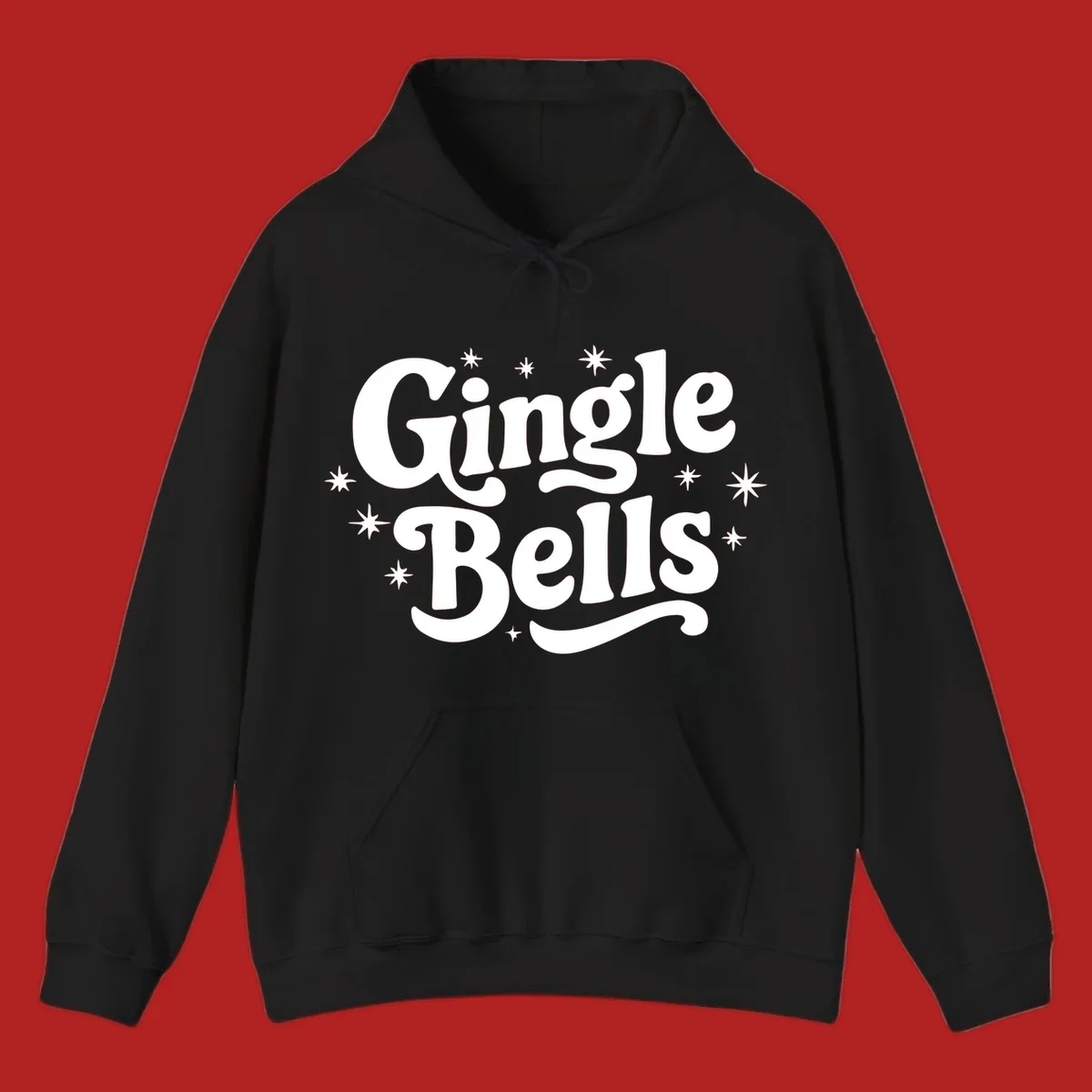Jingle Bells holiday text with stars