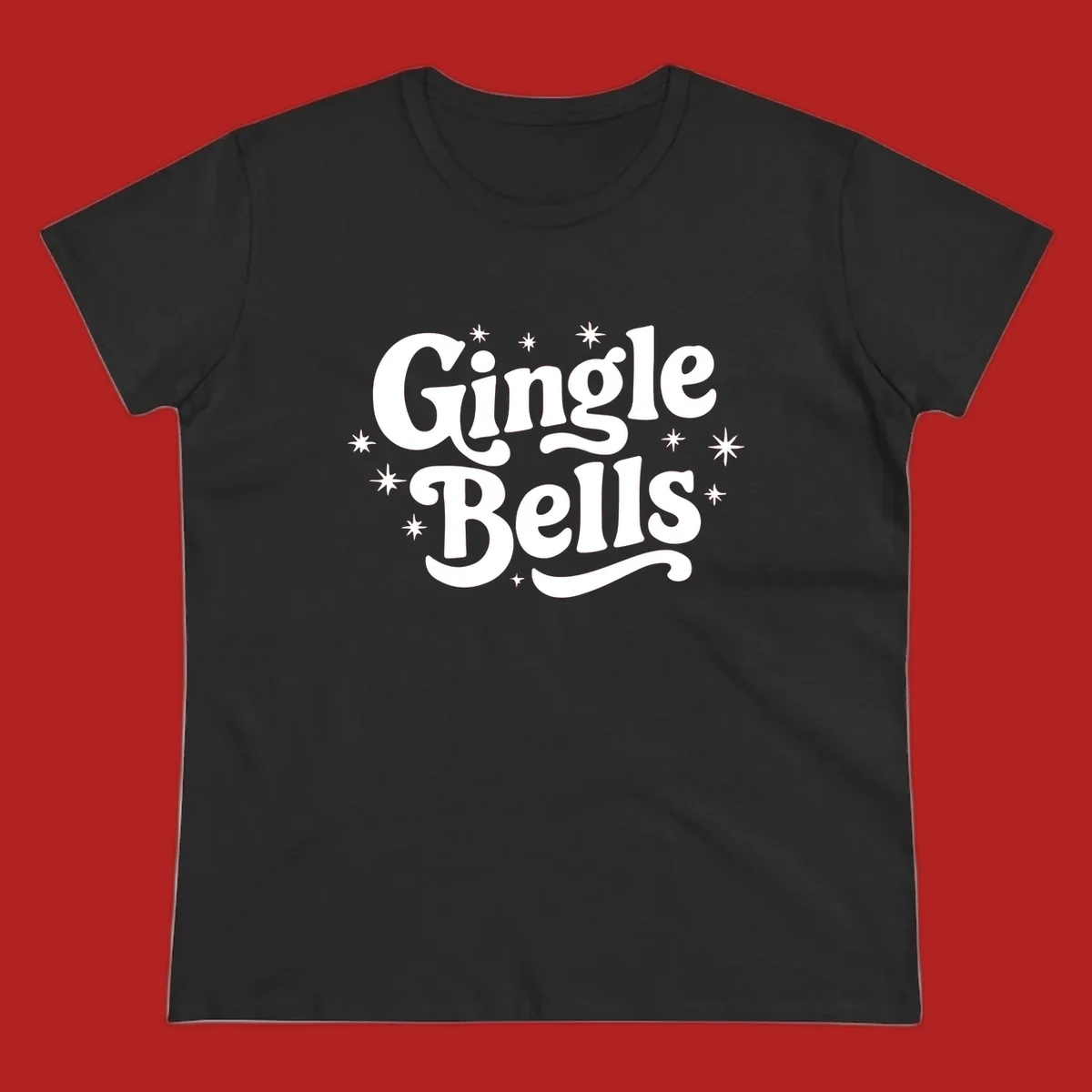 Jingle Bells holiday text with stars