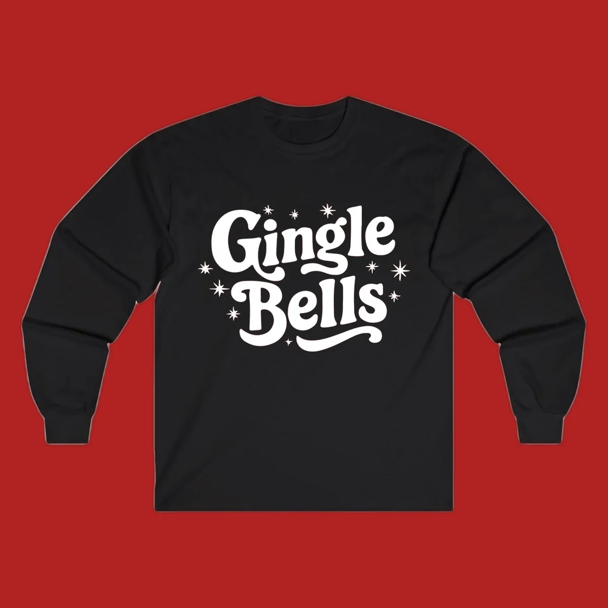 Jingle Bells holiday text with stars