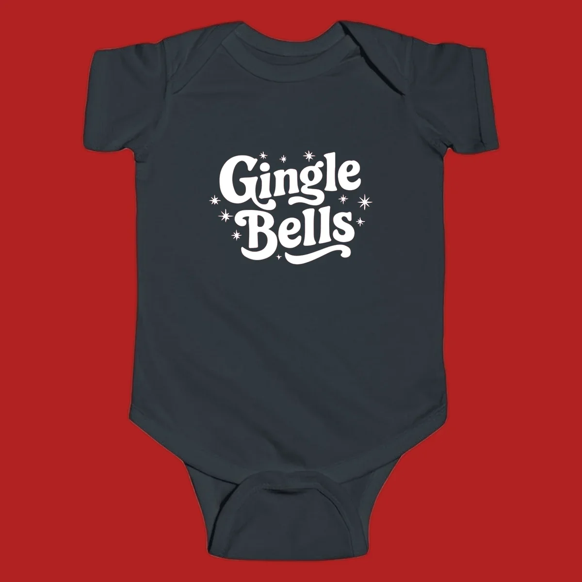 Jingle Bells holiday text with stars