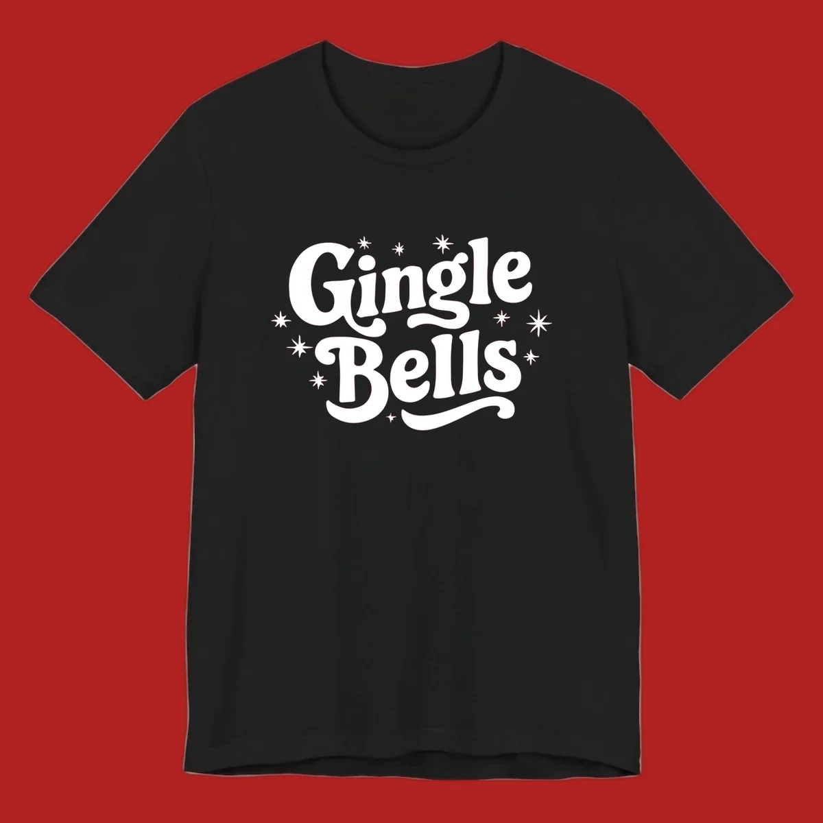 Jingle Bells holiday text with stars